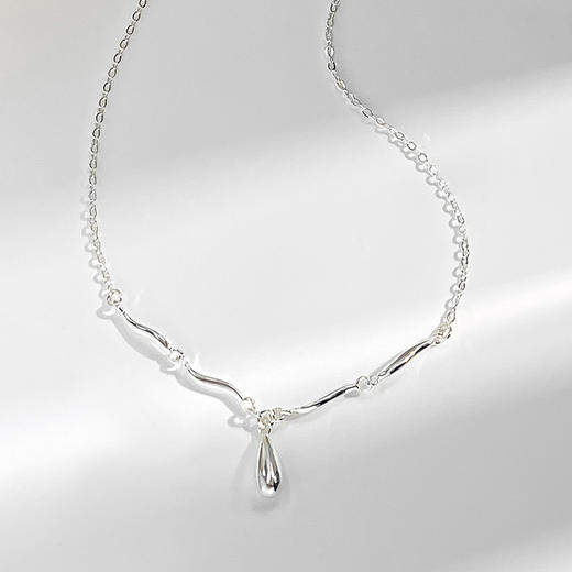 【波浪水滴】S925银不规则项链【JHY-N001626Y】 商品图2