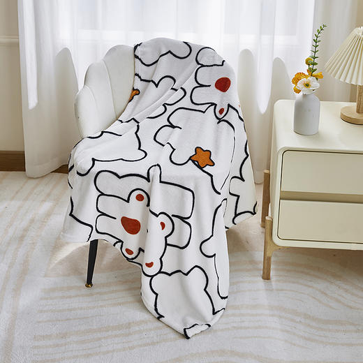 红蜻蜓法兰绒毯随身四季通用毛毯午睡毯办公室空调毯毯子-抱抱熊 100*140cm 商品图2