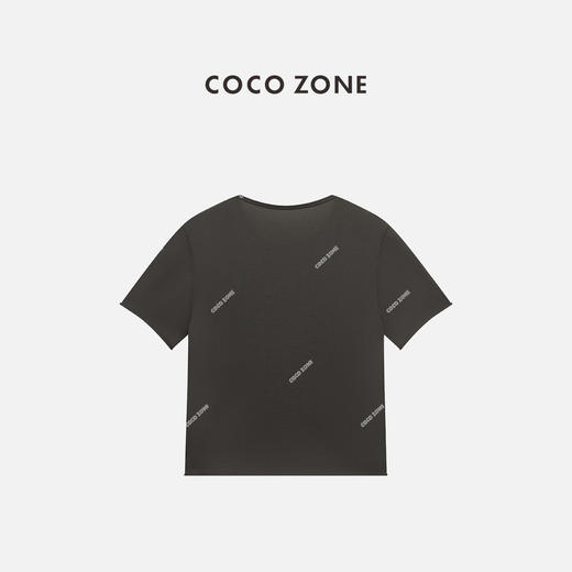 COCO ZONE 棉桑蚕丝夏季圆领短袖针织衫休闲上衣CC1B1513 商品图1