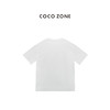 COCO ZONE 夏季简约落肩袖T恤时尚牙刷绣设计上衣CC1B1394 商品缩略图1