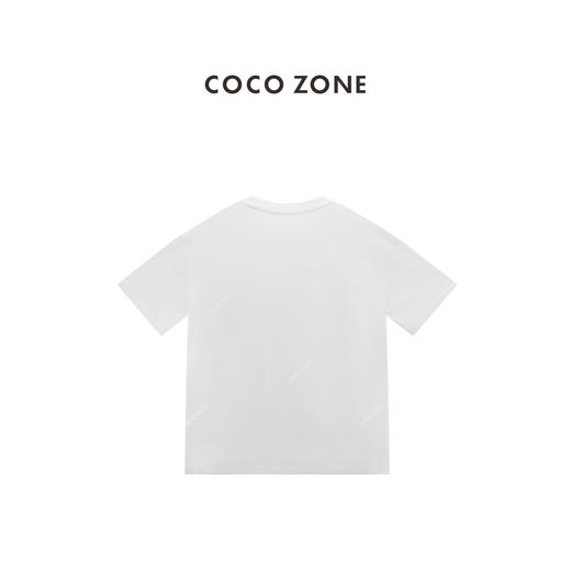 COCO ZONE 夏季简约落肩袖T恤时尚牙刷绣设计上衣CC1B1394 商品图1