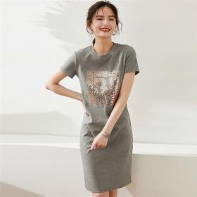 时尚百搭修身休闲女士亮片连衣裙夏季新款小众设计感裙子WX092-DJ99