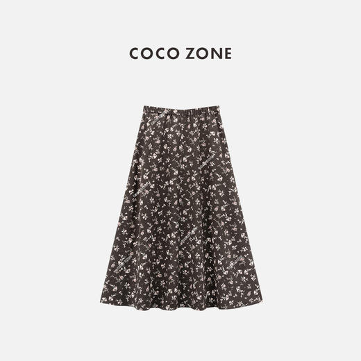 COCO ZONE "晚棠半裙”法式时尚碎花半身裙气质撞色中长裙CC2C1257 商品图1