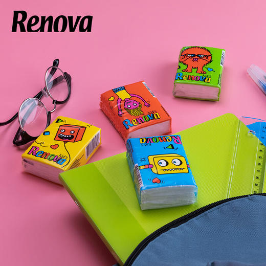 RENOVA儿童手帕纸6包/117927 易溶于水4层加厚原生木浆 商品图1