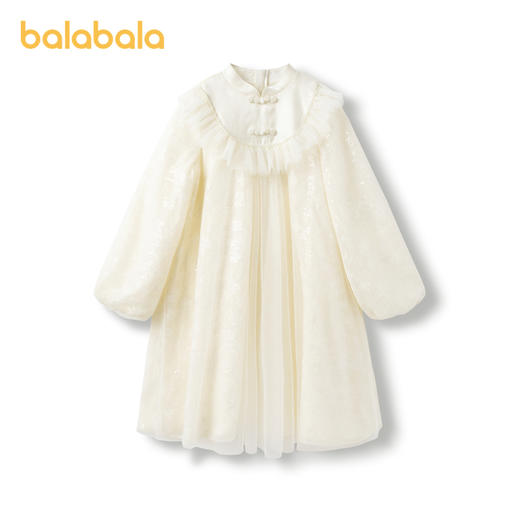 巴拉巴拉童装女童新中式连衣裙秋装新款儿童连衣裙网纱A字裙 商品图4