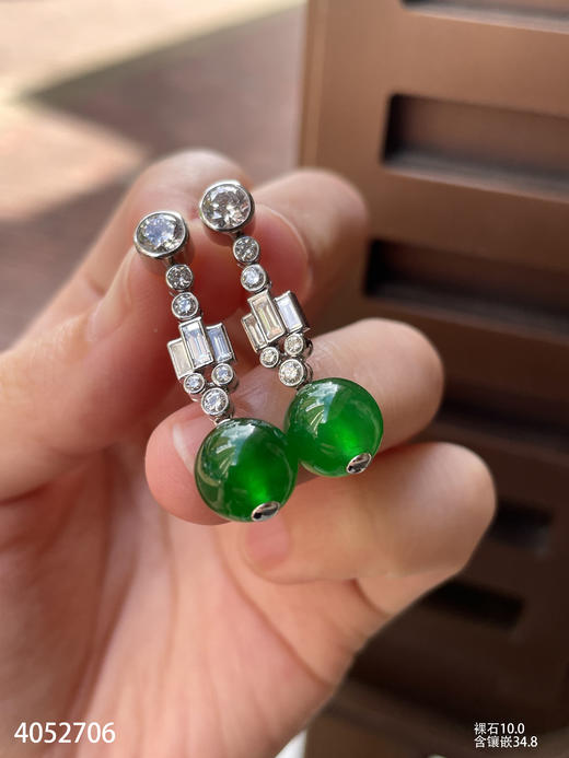 老坑帝王绿珠子耳坠【4052706】具体价格微信咨询 商品图6