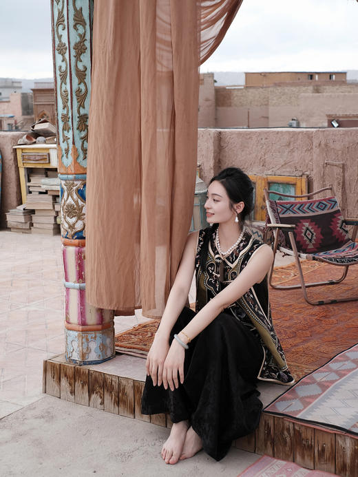 盛唐牡丹盛奢系列| 限量款| 高货-手推绣仙鹤芭蕉扇如意马甲(特殊商品不退不换) 商品图5