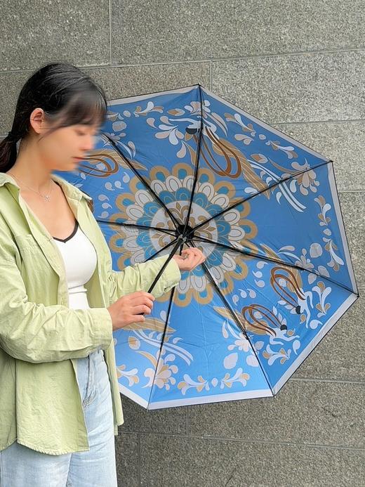 敦煌【炳灵寺飞天雨伞】飞天平棋飞天莲华藻井雨伞 敦煌元素坚实防风防晒雨伞 商品图4