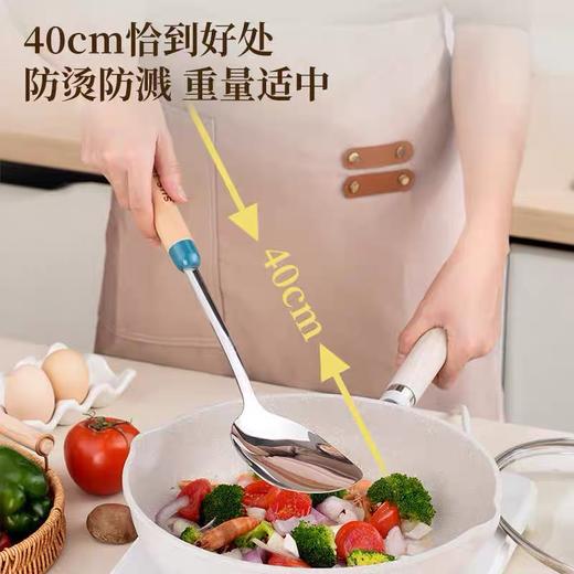 304不锈钢锅铲 炒菜锅铲锅勺 1把 家用厨具铲子勺子煎铲炒铲防烫木柄 商品图2