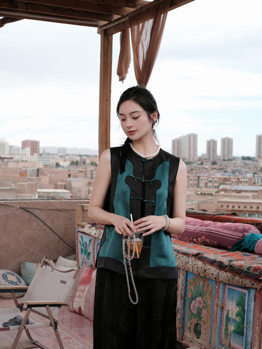 盛唐牡丹盛奢系列| 限量款| 高货-真丝重缎提花如意马甲(特殊商品不退不换) 商品图5