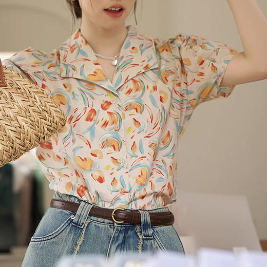 裁缝学苑AS280夏季新款翻领短袖衬衫纸样女装复古衬衣上衣样板 商品图3