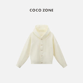 COCO ZONE ”鹅黄小外套“时尚宽松连帽单排扣外套纯色长袖上衣CC1B1260