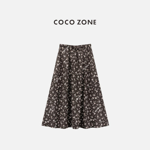 COCO ZONE "晚棠半裙”法式时尚碎花半身裙气质撞色中长裙CC2C1257 商品图0
