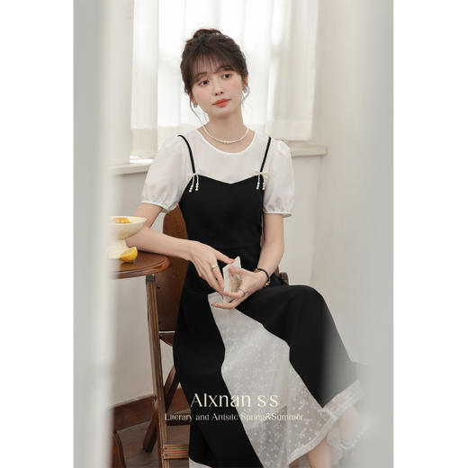 鹿向南「月光舞曲」假两件连衣裙L38606 商品图3