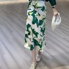 碎花半身裙夏季中长款女2023新款收腰弹力缎面鱼尾裙高腰气质半裙_HLY 商品缩略图3