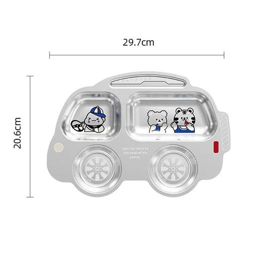 肚饱饱儿童304钢汽车分餐盘A-23 商品图0