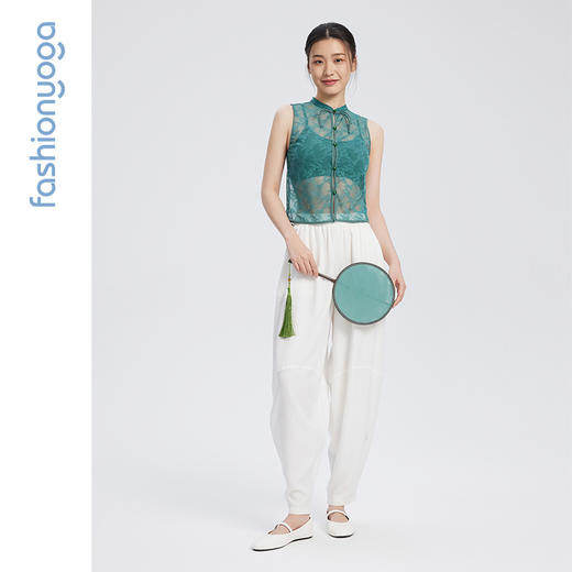 凡圣瑜伽新中式蕾丝马甲 F14229 商品图11