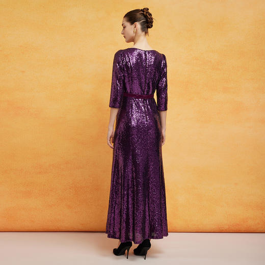 PF8F3斯尔丽24新款商场同款宴会着装礼服大气高端悬垂显瘦高定长款亮片连衣裙 商品图1