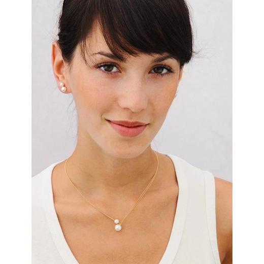 德国小众evastrepp子母珍珠线条项链碳纤维镀18k金 商品图3