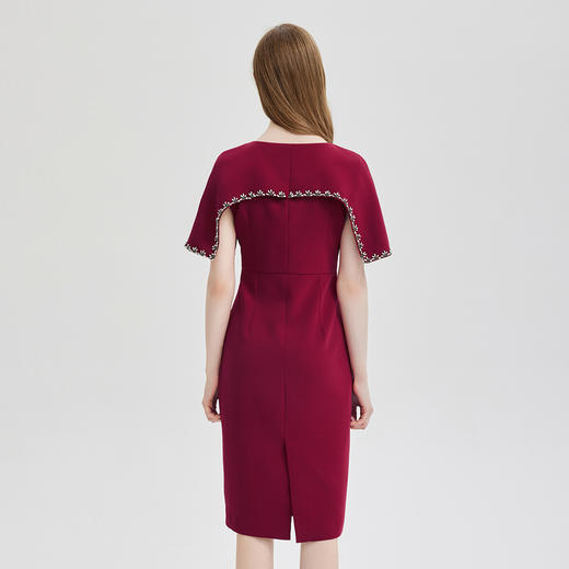 RF8F1斯尔丽2024新款礼服裙斗篷式设计感别致高贵收腰合体宴会连衣 商品图1