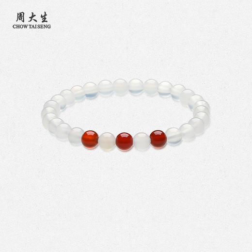 周大生瑞雪红妆和田玉手串 商品图0