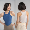 【冰感螺纹】一体杯胸垫运动背心 下摆小圆弧显瘦显腰细 冰感透气吸汗工字背心 商品缩略图0