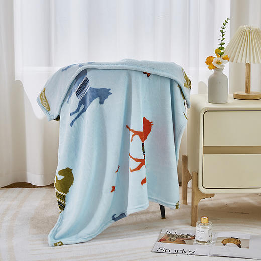 红蜻蜓法兰绒毯随身四季通用毛毯午睡毯办公室空调毯毯子-马到功成 75*100cm 商品图2