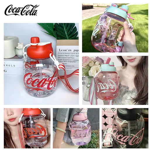 格沵GERM可口可乐联名款乐乐桶吨吨桶1400ML    大容量水壶运动水杯 商品图4