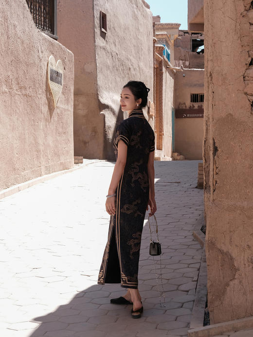 盛唐牡丹盛奢系列| 限量款| 高货-重缎龙纹旗袍(特殊商品不退不换) 商品图8