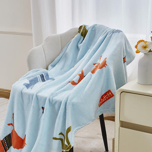 红蜻蜓法兰绒毯随身四季通用毛毯午睡毯办公室空调毯毯子-马到功成 75*100cm 商品图3