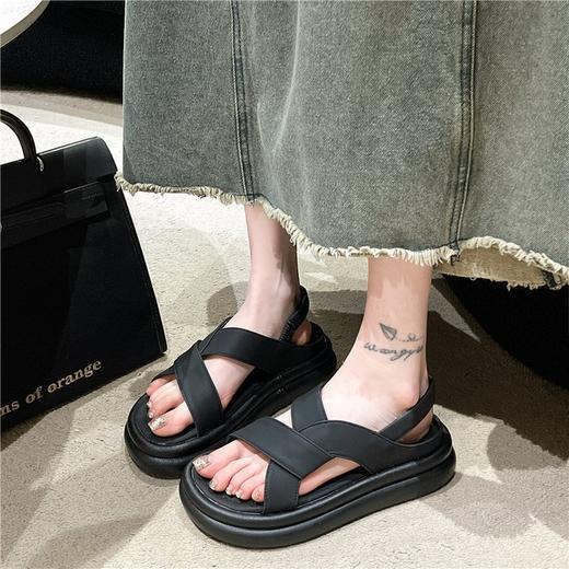 【厚底凉鞋女款】夏季新款 配裙子仙女风女士绝美精致增高沙滩鞋  商品图1