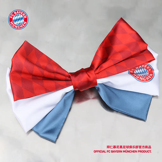【官方正版】拜仁慕尼黑足球俱乐部 | 红白蓝拼色蝴蝶结发卡头饰女生足球迷周边礼物 商品图2