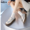 Safiya/索菲娅2024秋蕾丝边芭蕾风拼色复古透气百搭厚底德训鞋 SF43112110 商品缩略图3