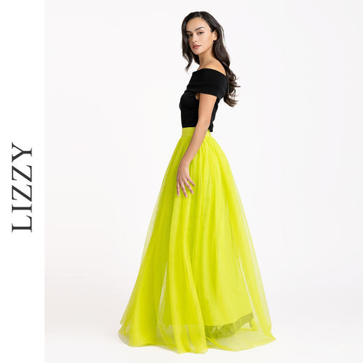 LIZZY 法式优雅性感露肩修身显瘦一字领弹力针织上衣7707 商品图1