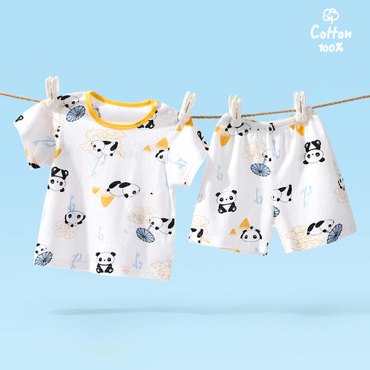 【超值49.9/任选2套】2024夏季新款A类纯棉 宝宝夏季短袖睡衣套装 纯棉薄款 男童女童 婴儿儿童短袖短裤套装-QQ 商品图6