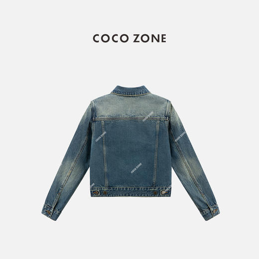 COCO ZONE ”罗兰牛仔“复古翻领单排扣牛仔外套休闲百搭上衣CC1C1555 商品图1