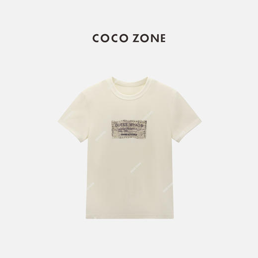 COCO ZONE "美式T"季简约字母短袖T恤设计感休闲上衣CC1B1357 商品图0