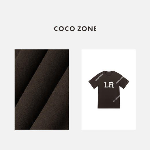 COCO ZONE "棕系”夏季字母短袖T恤百搭显瘦圆领上衣CC2B1147 商品图2