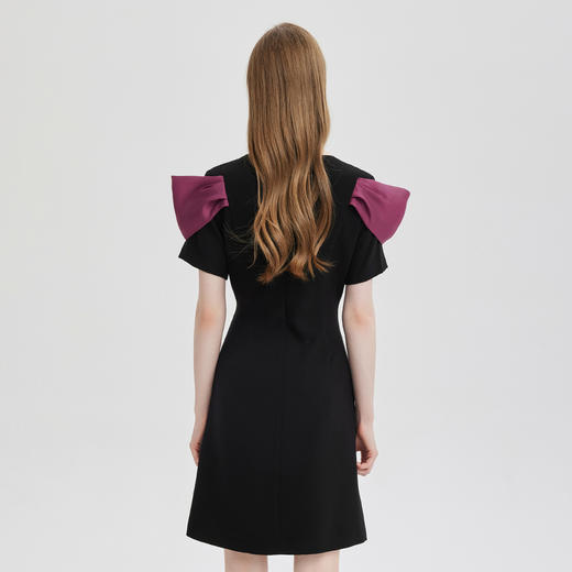 PF820斯尔丽流苏感钻链撞色肩部公主感小礼服2024春夏新款连衣裙 商品图1