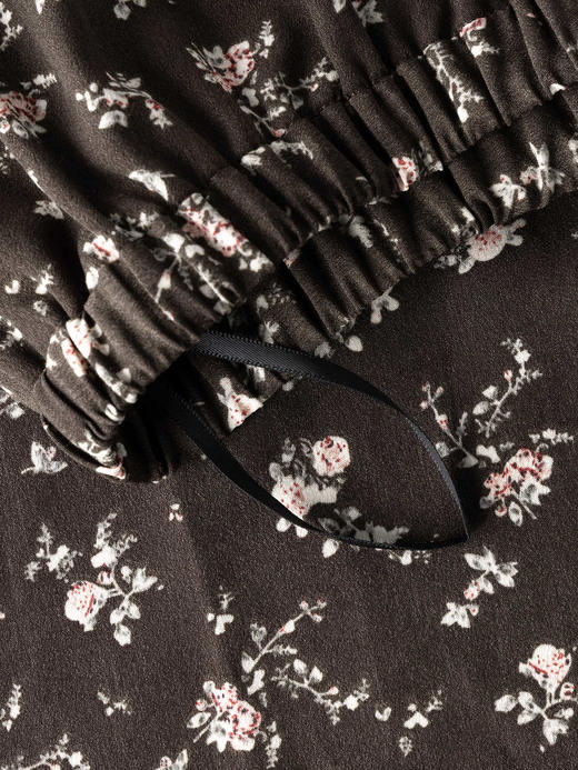 COCO ZONE "晚棠半裙”法式时尚碎花半身裙气质撞色中长裙CC2C1257 商品图5