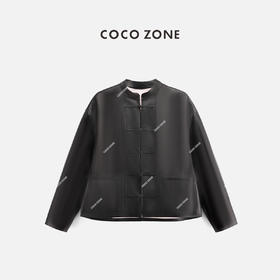 COCO ZONE 立领新中式国风盘扣气质皮衣外套 CC2A0173