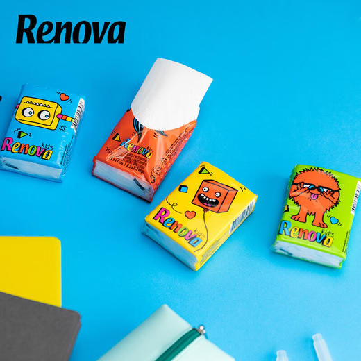 RENOVA儿童手帕纸6包/117927 易溶于水4层加厚原生木浆 商品图2