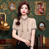 A2536 2024新中式国风立领刺绣衬衫女夏装新款设计感短袖别致盘扣上衣 商品缩略图2