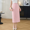 米思阳高级感通勤纯色半身裙高腰修身开叉包臀裙2900 商品缩略图4