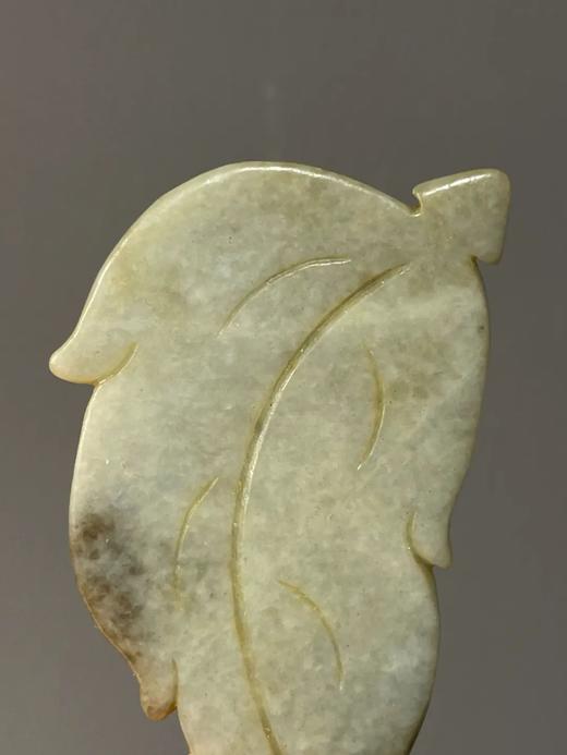 籽料糖沁白玉雕叶片螭龙把玩件，顺丰包邮 商品图7