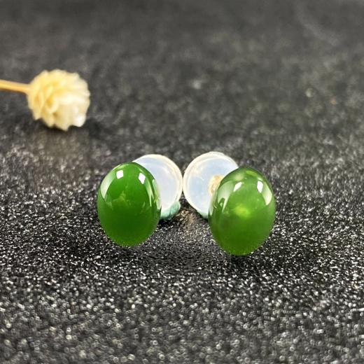 18K碧玉耳钉-蛋面 商品图0