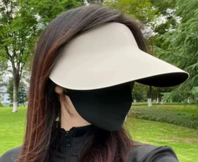 夏季新款冰丝无痕空顶太阳帽女生轻盈防紫外线可折叠户外运动骑行_HLY