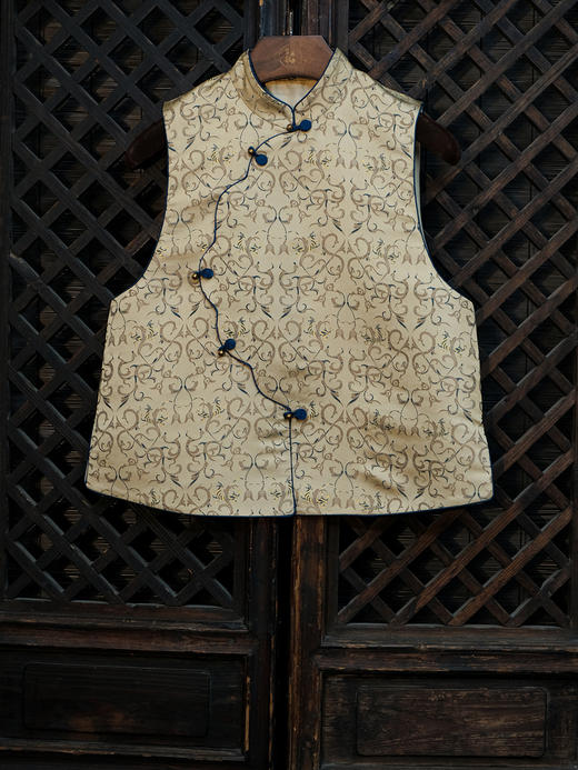 盛唐牡丹盛奢系列| 限量款| 高货-真丝宋锦卷草龙纹花瓣马甲(特殊商品不退不换) 商品图3