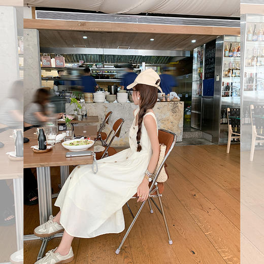 <曾小咸推荐>【杏仁气泡】杏色吊带长裙 商品图3