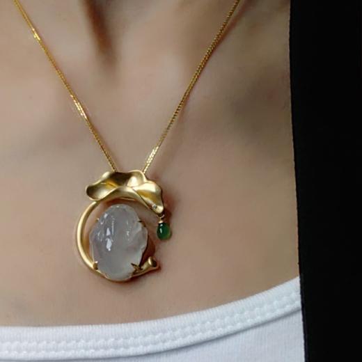 【戏荷】翡翠胸针项坠两用款 商品图13